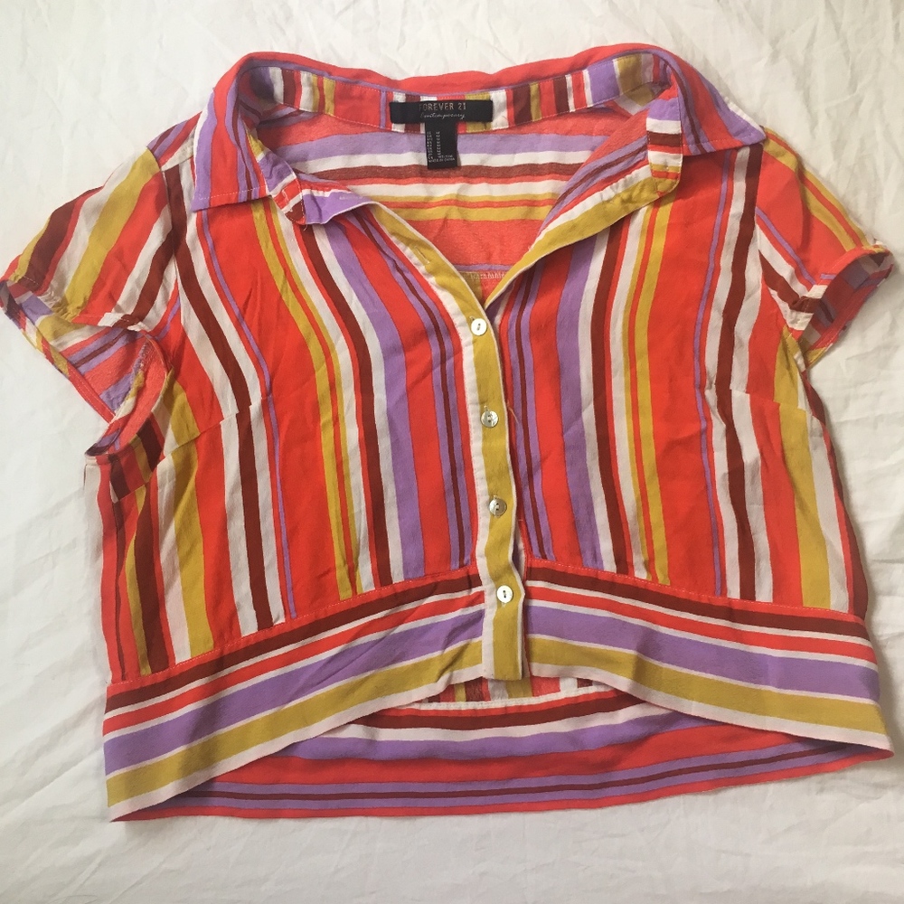 Cropped Button-Up Shirt